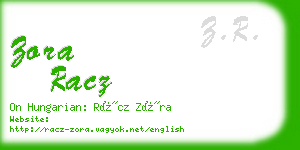 zora racz business card